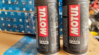 MOTUL CHAIN CLEANER AND LUBE motul india motorcycle chainlube honda bajaj yamaha tvs [upl. by Tegdirb953]