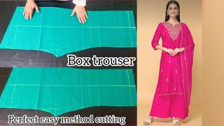 Box trouser straight trouser cutting step by step [upl. by Nam895]