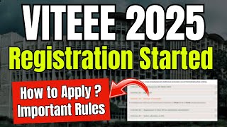 VITEEE 2025 Registration Started🔥Application Process for VITEEE 2025  VIT Vellore CSE [upl. by Angus]