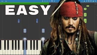 How to play Hes A Pirate  EASY Piano Tutorial  Slow  Pirates of the Caribbean Theme [upl. by Haran]