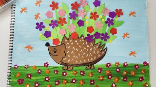 Spring Art and Craft Idea  Mixed media art for 5 year kids [upl. by Briny]