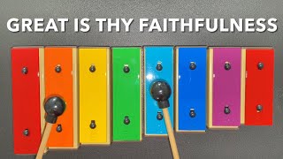 GREAT IS THY FAITHFULNESS ✝️ ❤️  Song Video  Lyrics Chorus Only  How to Play on Xylophone 🎼🎵🎶 [upl. by Gustave]