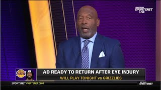 quotA Davis is ready to activate Monster modequot  James Worthy on Lakers starting lineup vs Grizzlies [upl. by Vastha]