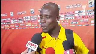 English interview with Ghana players after the win over Serbia at the 2010 world cup [upl. by Nosahc540]