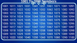 1001 to 2000 ll 1001 to 2000 numbers learn by music on youtube ll 1001 to 2000quot number learning💥😍 [upl. by Anawal]