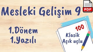 Mesleki Gelişim 9 Sınıf 1 Dönem 1 Yazılı Soruları PDF Gelişim Atölyesi 2023 24 açık uçlu klasik [upl. by Burrill704]