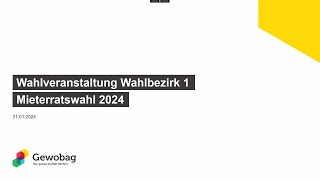 Wahlveranstaltung vom 310124  Wahlbezirk 1 [upl. by Eemyaj]