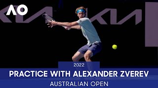 Alexander Zverev Practice Session  Australian Open 2022 [upl. by Fornof620]