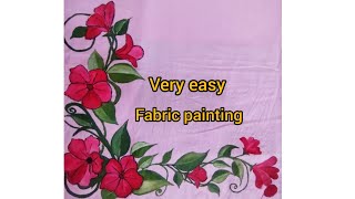 Fabric painting design tutorial on bedsheets design very easy method👍 [upl. by Ynnus]