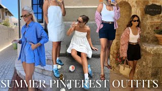 RECREATING SUMMER PINTEREST OUTFITS 2024  Casual Outfit Ideas [upl. by Atwekk]