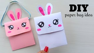 Origami Paper Bag  How To Make Paper Bags with Handles  Origami Gift Bags  school hacks [upl. by Wampler]