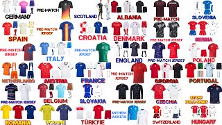 Euro 2024 All Kits Collections  24 Teams PreMatch Training Goalkeeper Kits amp Fanswear collection [upl. by Clovis]