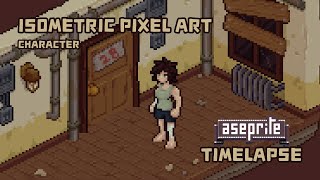 Isometric Pixel Art Character in Aseprite pixelart art [upl. by Anerbas278]