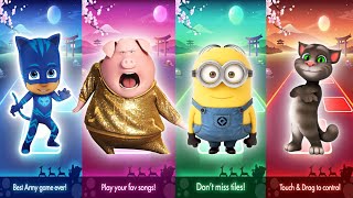 PJ Mask 🆚 SING 2 🆚 Minions 🆚 Talking Tom 🎶 Tiles Hop Battle EDM Rush Coffin Dance [upl. by Leahcimrej]