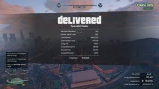 selling 4 Mid Range Vehicle Cargo cars in a Public Lobby in Grand Theft Auto 5 Online 33 SecuroServ [upl. by Yemar486]