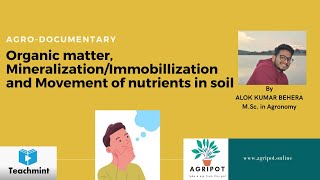 ORGANIC MATTER MINERALIZATION amp IMMOBILIZATION AND NUTRIENT MOVEMENTS IN SOIL JRFSRFOTHERS [upl. by Faxen]