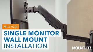 Height Adjustable Single Monitor Wall Mount  MI3753B Installation [upl. by Oswin]