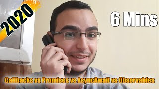 Callbacks vs Promises vs AsyncAwait vs Observables Arabic [upl. by Gherlein638]