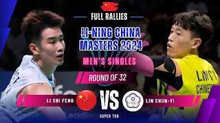 Li Shi Feng CHN vs Lin ChunYi TPE  R32  China Masters 2024 [upl. by Adnalra]