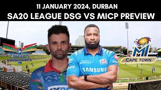 SA20 League Durban Super Giants vs MI Cape Town Preview  11 January 2024  Durban [upl. by Laehpar]