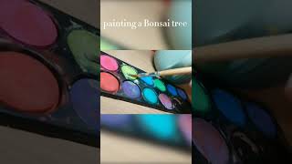 painting a Bonsai tree art smallyoutuber nature relaxing artist shorts [upl. by Medeah]