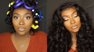 Must See The most perfect FLEXI ROD set  HEATLESS CURLS on weave GIVEAWAY [upl. by Osswald]