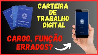 CARGO FUNÇÃO ERRADOS NA CARTEIRA DE TRABALHO DIGITAL [upl. by Beatrix]