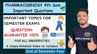 pharmacognosy and phytochemistry 4th semester important questions  cognosy important question [upl. by Luhar]