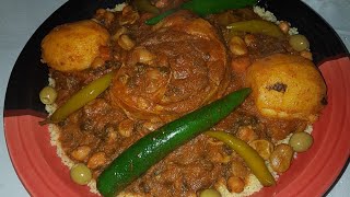 Couscous aux légumes Tunisien  كسكسي بالسبانخ و الخضار على طريقة الجنوب التونسي [upl. by Llehsam57]