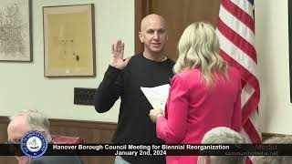 Hanover Borough Council Organization Meeting  122024 [upl. by Schlenger289]