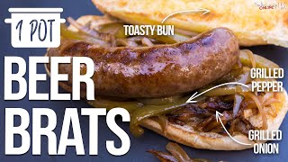 Easy One Pot Beer Brats  SAM THE COOKING GUY 4K [upl. by Kalle]