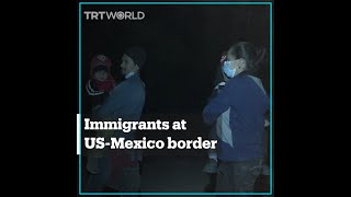 Illegal immigrants crossing from Mexico held by US patrol agents [upl. by Emmit155]