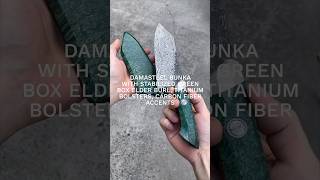 Made a Damasteel Bunka with Stabilized Burl and Carbon Fiber videoshort youtubeshorts knife [upl. by Malory]