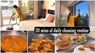 Daily cleaning routine to keep the house clean🏡Chicken changezi Roghni Naan green salad for lunch [upl. by Bathulda]