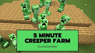 Easy 121 Creeper Farm Tutorial for Gunpowder Java 114  121 [upl. by Polard]