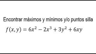 Máximos mínimos y puntos silla de una función de dos variables  Cálculo diferencial [upl. by Assilanna]