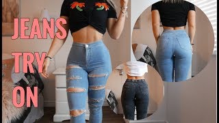 JEANS TRY ON  TOPSHOP amp FASHION NOVA [upl. by Eseerahs]