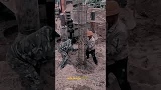 Laying steel form pile mold underground [upl. by Meyer421]