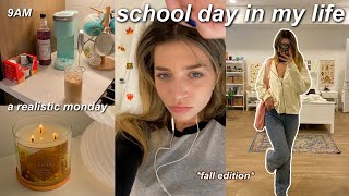 SCHOOL DAY IN MY LIFE fall edition  school vlog studying fall weather [upl. by Senalda291]