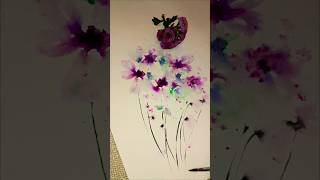 Painting flowers with a minimal amount of colours Easy learning and ASMR video painting art [upl. by Dede458]