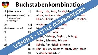 German letter combinations  German Lesson 3  Complete A1B1 Course  Buchstabenkombinationen [upl. by Eelesor]