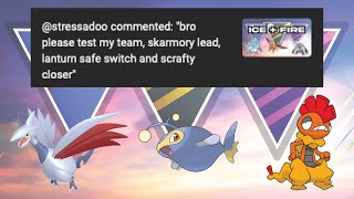 Viewer Submitted Team Skarmory  Lantern  Scrafty Pokemon GO PVP [upl. by Aicetel]