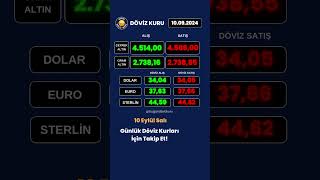 10 Eylül 2024 Son Dakika Döviz Kuru  Güncel Döviz Kuru  Altın Dolar Euro Gram Altın Fiyatı [upl. by Anelam]