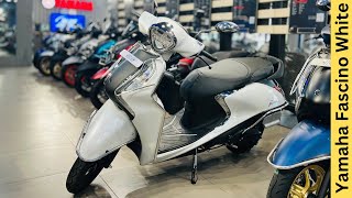 2024 Yamaha Fascino 125 White Colour Full Detailed Review🔥Price amp Features 😍New Updates amp Price [upl. by Arianie88]