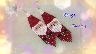 DIY Beaded Fringe Earing No 6  Brick Stitch [upl. by Pearline]