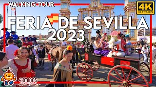 FERIA DE SEVILLA 2023  Tarde  4K UHD Walking Virtual Tour Spain 2023 [upl. by Ijnek]