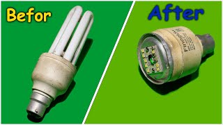 Convert CFL To LED Bulb LED MCPCB Driver From Old CFL Bulb [upl. by Reltuc]