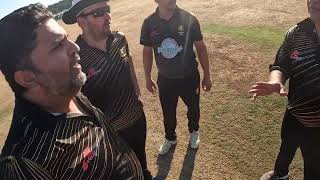 GoPro Lashings cricket Usman Afzaal wicket brings argument over Dippenaer with Adam Hollioake [upl. by Coppinger]