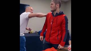 Georges StPierre Meets Khabib Nurmagomedov [upl. by Nywles]