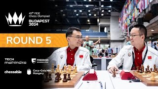 Round 5  45th FIDE CHESS OLYMPIAD [upl. by Leonid]